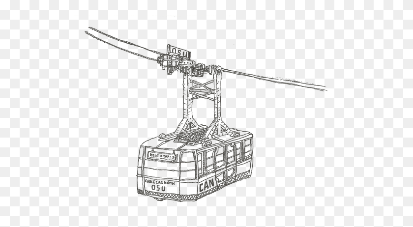 541x402 Cable Car Sketch, Chandelier Descargar Hd Png