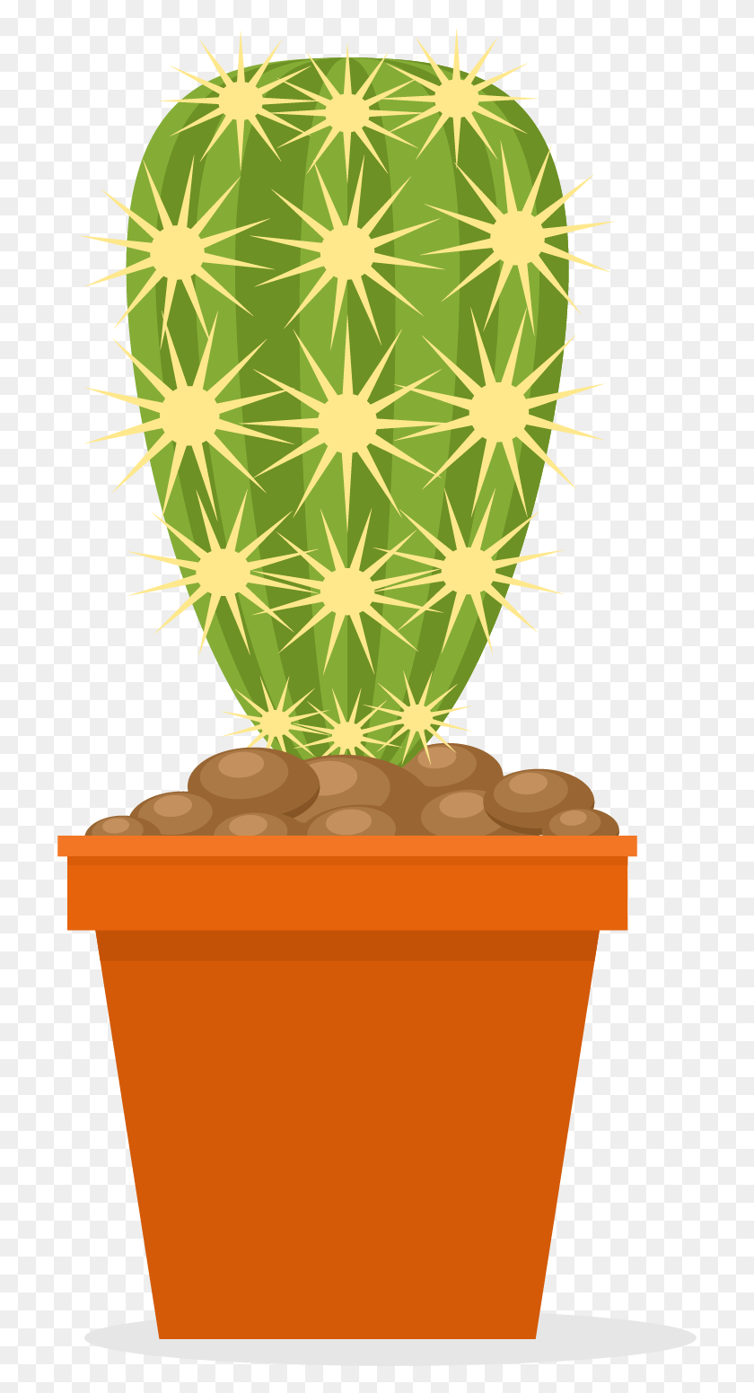 713x1492 Cactaceae Flowerpot Euclidean Vector Plant Pot Bunga Kartun, Cactus, Trophy HD PNG Download
