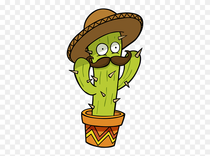 313x566 Cactus Cartoon, Plant, Poster, Advertisement HD PNG Download