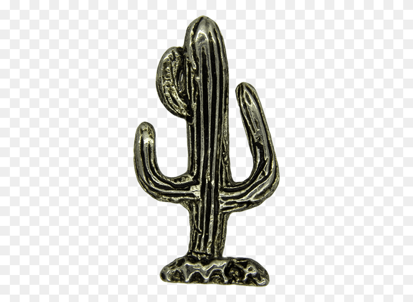 299x555 Cactus Pin Silver Antique, Emblem, Symbol, Horseshoe HD PNG Download