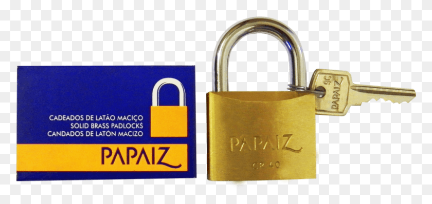 801x348 Cadeado Papaiz 1 Chave Brass, Lock, Security, Combination Lock HD PNG Download