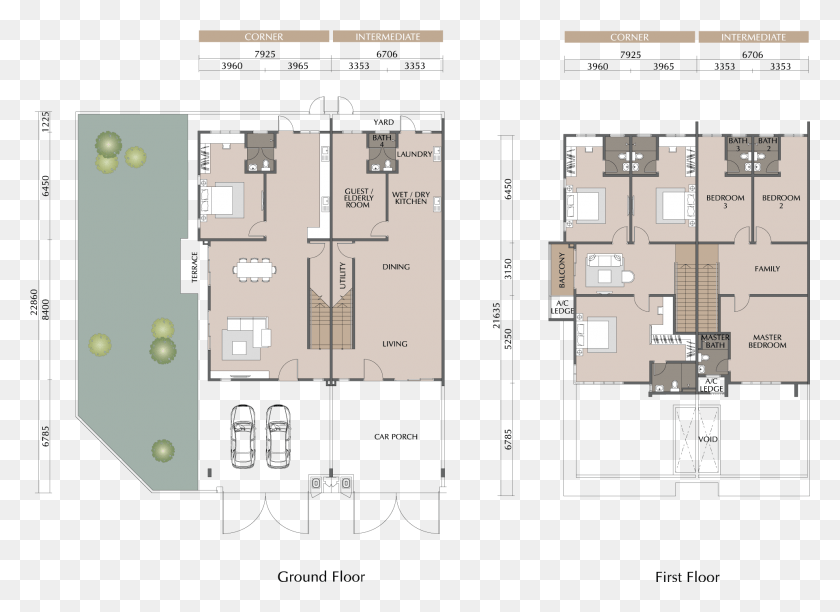 1923x1361 Cadena Type A Floor Plan, Floor Plan, Diagram, Plot HD PNG Download