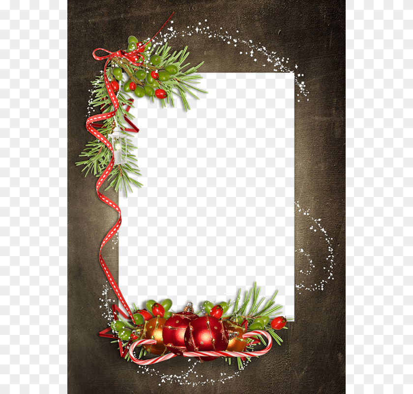 566x800 Cadres De Noel Christmas Dinner Border Clipart, Plant PNG