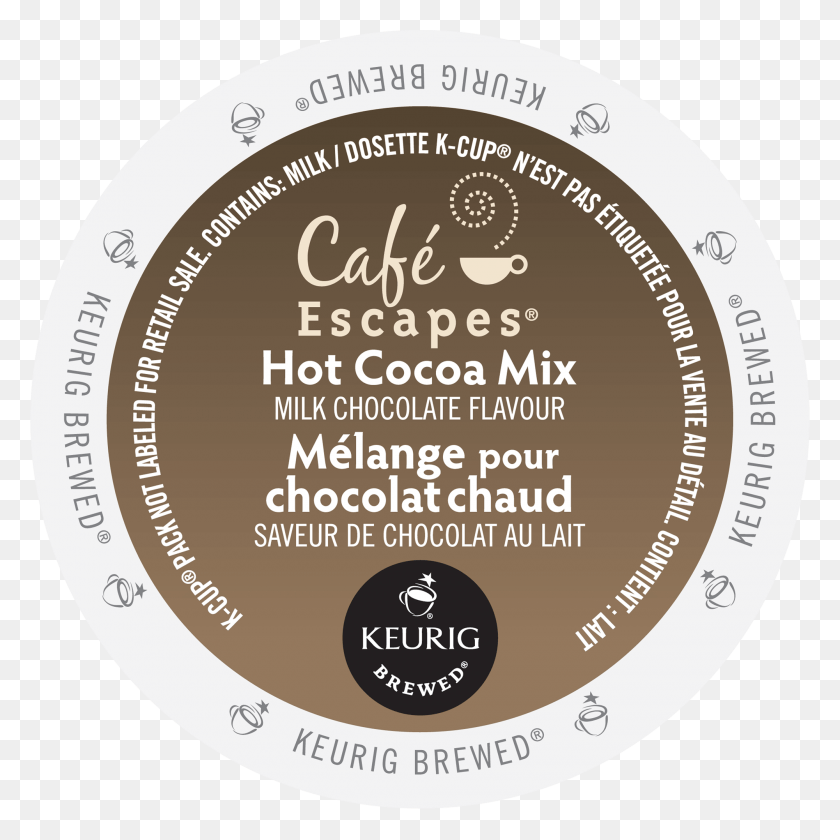 2000x2002 Caf Escapes Hot Cocoa Mix Milk Chocolate Flavoured Eye Shadow, Label, Text, Tabletop HD PNG Download