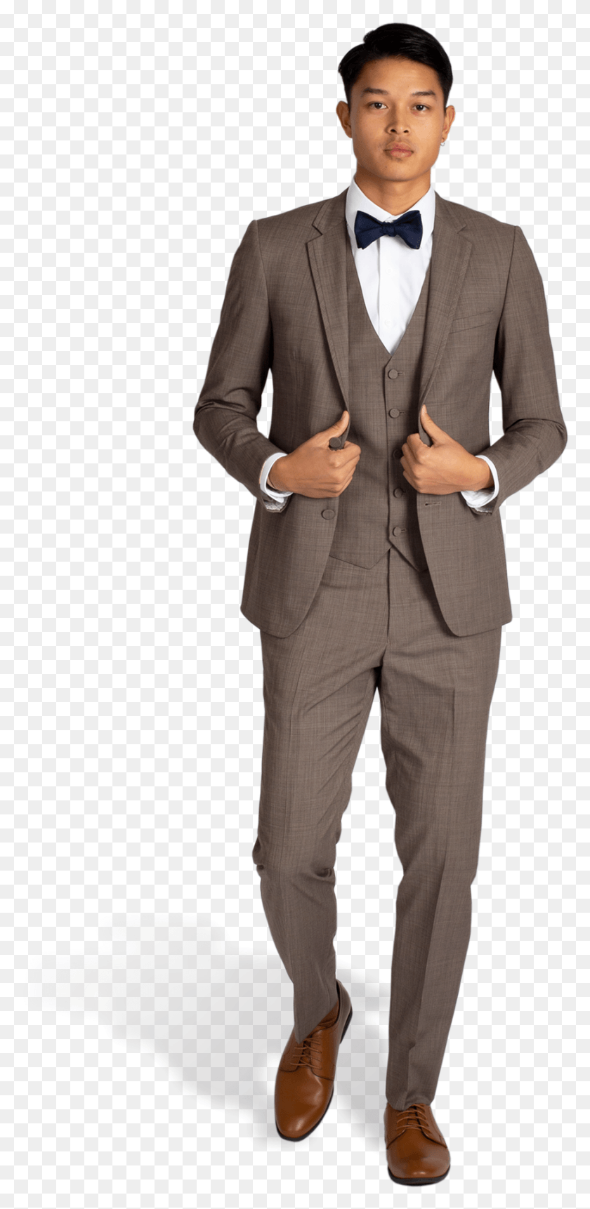 869x1852 Cafe Brown Notch Lapel Suit By Allure Suit, Clothing, Apparel, Overcoat Descargar Hd Png