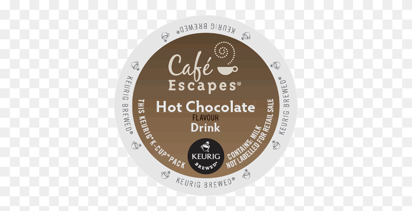 375x370 Descargar Png Café Escapes Chocolate Caliente Café Escapes Chai Latte K Cups, Etiqueta, Texto, Etiqueta Hd Png