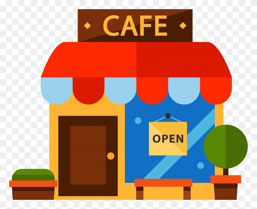3239x2599 Cafe Restaurant Cartoon Color Coffee House Transprent Cafe Shop Vector, Lighting, Graphics HD PNG Download