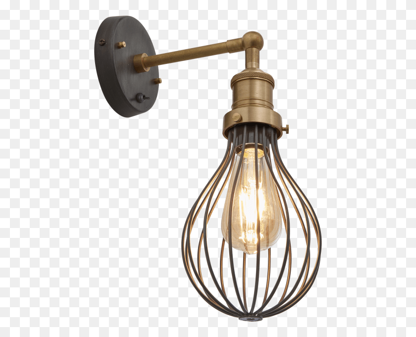 461x620 Cage Bulb Sconce, Lamp, Light Fixture, Light HD PNG Download