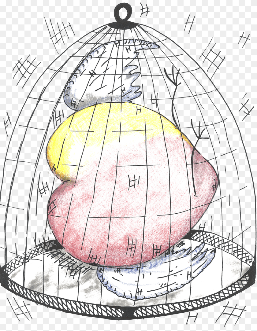 Caged Heart Sketch Sketch, Astronomy, Outer Space, Egg, Food Sticker PNG
