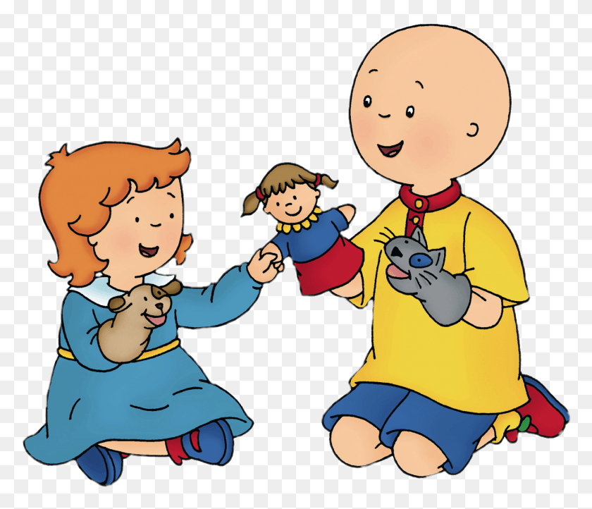 1430x1214 Caillou And Rosie Playing With Hand Puppets Caillou Family Favorites Dvd, Video Gaming, Performer HD PNG Download