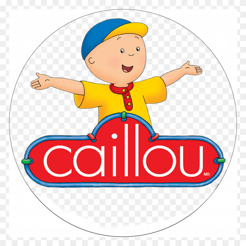 801x801 Caillou Round Pies Print Picture On A4 Fondant Paper Caillou, Person, Human, Logo Hd Png Скачать