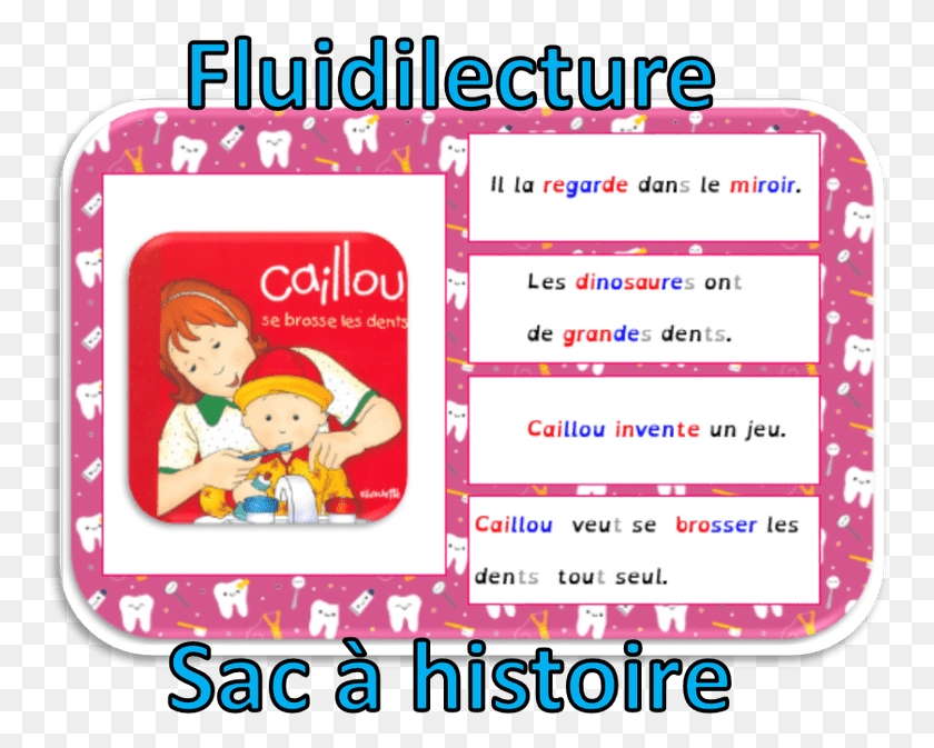 758x613 Caillou Se Brosse Les Dents Fictional Character, Text, Paper, Id Cards HD PNG Download