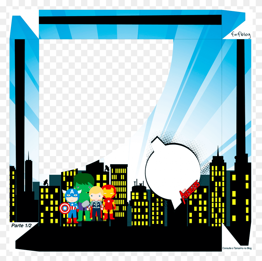 1245x1239 Caixa De Bombom Kit Festa Vingadores Cute Prdio Super Herois, Graphics, Text HD PNG Download