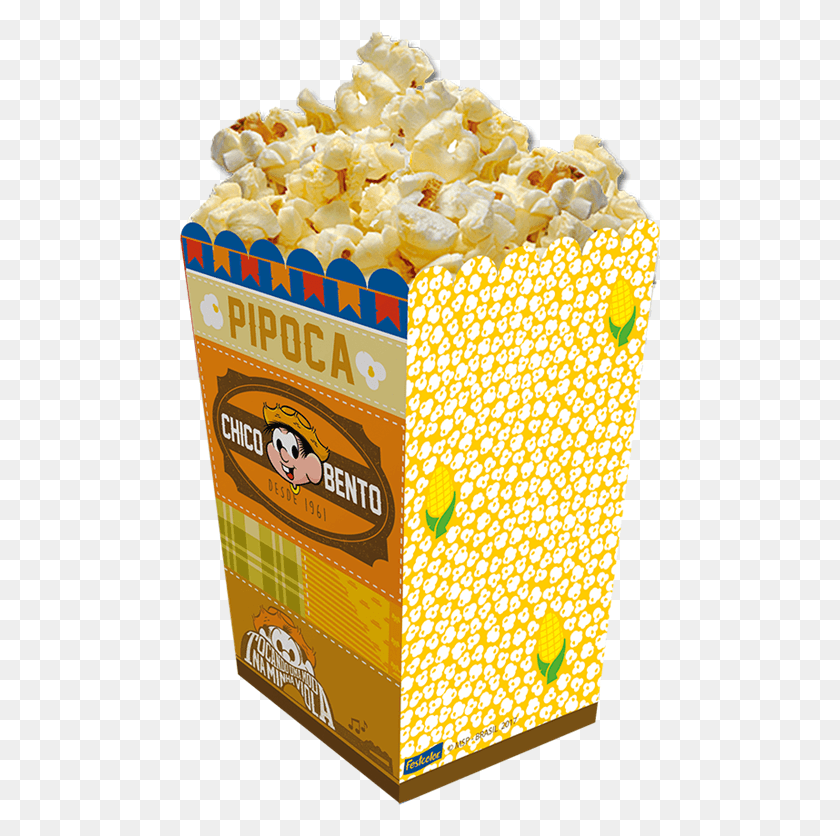 482x776 Descargar Pngcaixa Para Pipoca Chico Bento 08 Unidades Festcolor Emoji De Pipoca, Food, Popcorn, Snack Hd Png