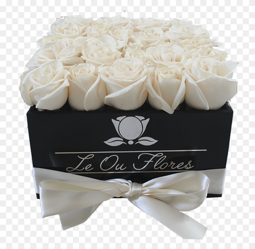 759x760 Caja De 25 Rosas Blancas Garden Roses, Dessert, Food, Birthday Cake HD PNG Download