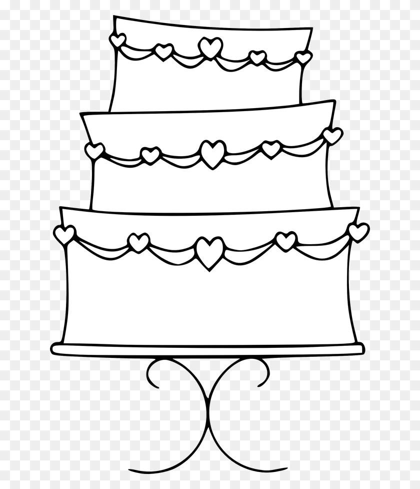 640x917 Cake Black And White Wedding Cake Clipart Black And Wedding Cake Line Art, Scroll, Cushion, Birthday Cake HD PNG Download