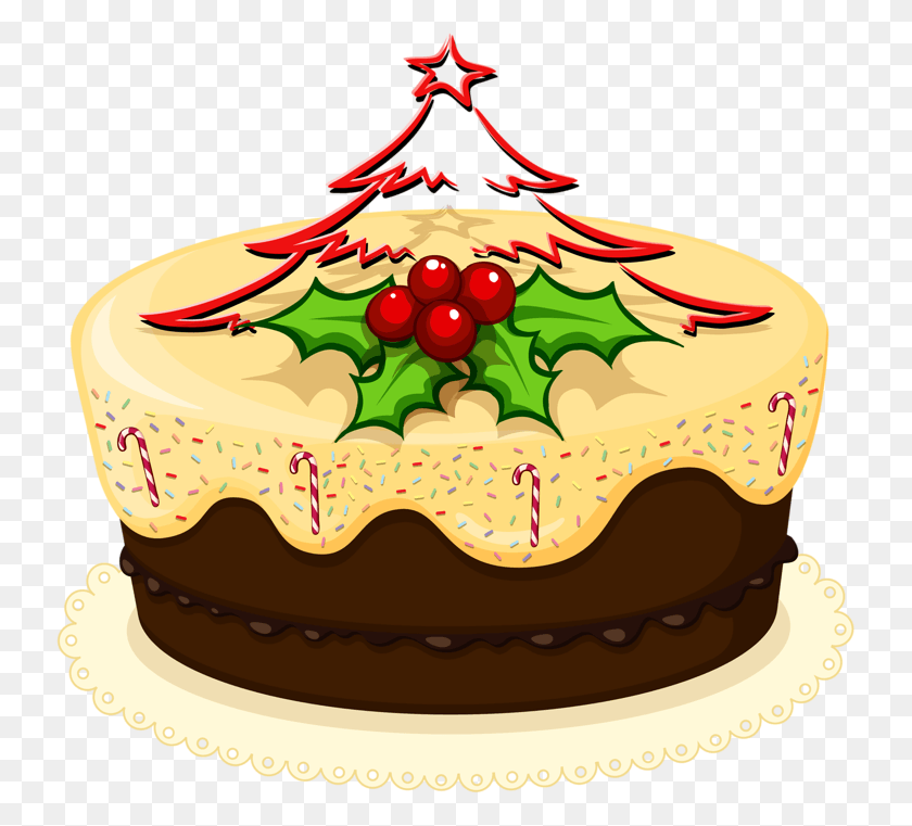 735x701 Рождественский Торт На День Рождения, Десерт, Еда, Торт Png Скачать