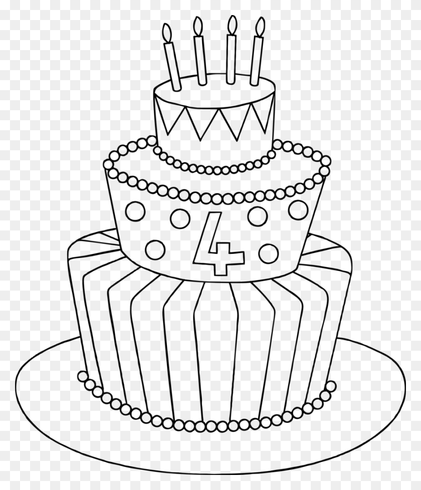870x1024 Cake Drawing Easy Simple Cake Drawing, Gray, World Of Warcraft HD PNG Download