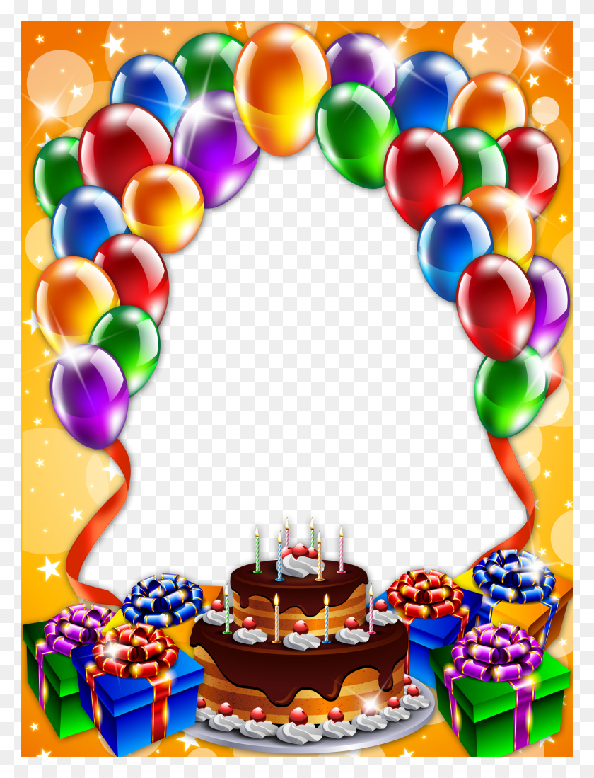 1772x2362 Cake Happy Birthday Frame, Balloon, Ball, Birthday Cake HD PNG Download