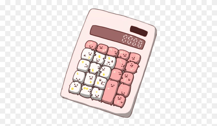 378x428 Calculadora Cutte Kawaii Neko Calculadora Dibujo, Electronics, Calculator, Mobile Phone HD PNG Download
