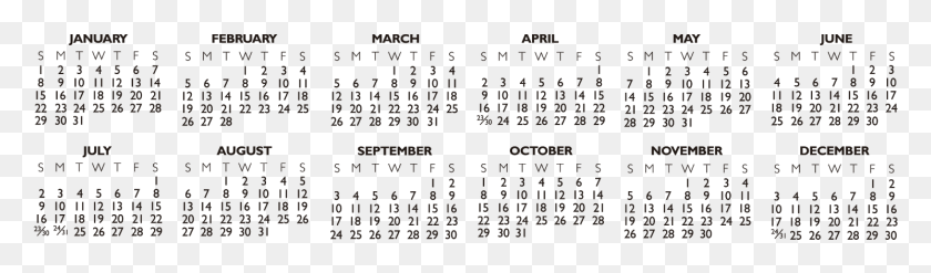1489x358 Calendario 2017 En Ingls Индийский Календарь На 2019 Год, Текст, Число, Символ Hd Png Скачать