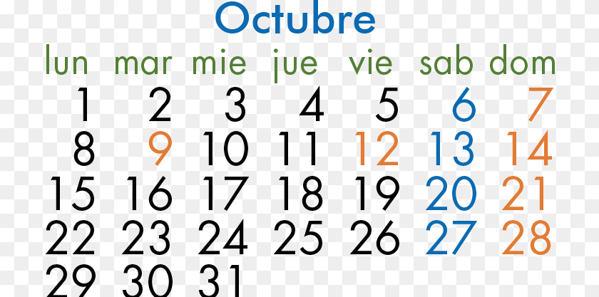 715x417 Calendario Lunar Octubre 2018, Text, Alphabet Clipart PNG