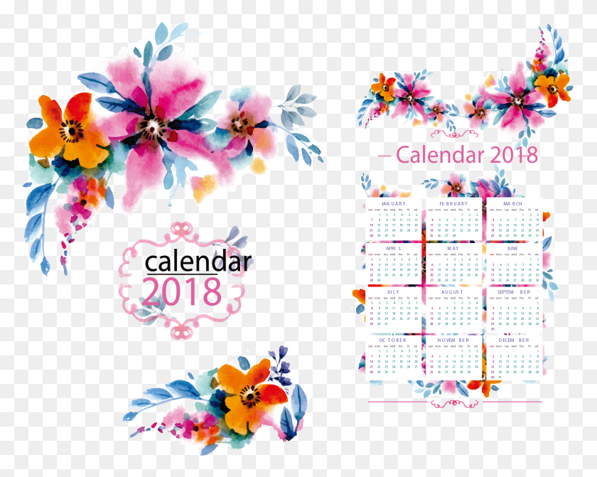 2221x1741 Calender Vector April Calendar Flower Calendar For 2018, Graphics, Text HD PNG Download