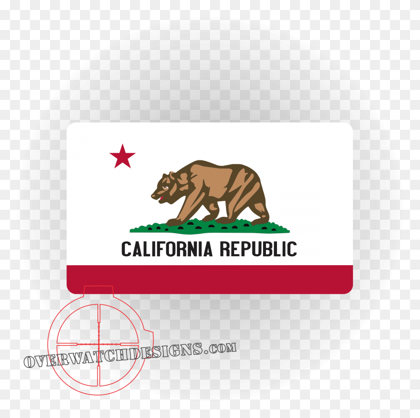 2382x2373 Cali Flag California Flag, Mammal, Animal, Wildlife HD PNG Download