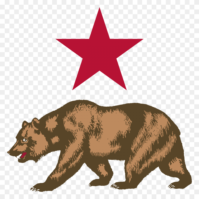 2400x2400 California Grizzly Bear Flag Of California Whitby California Bear, Cross, Symbol, Animal HD PNG Download