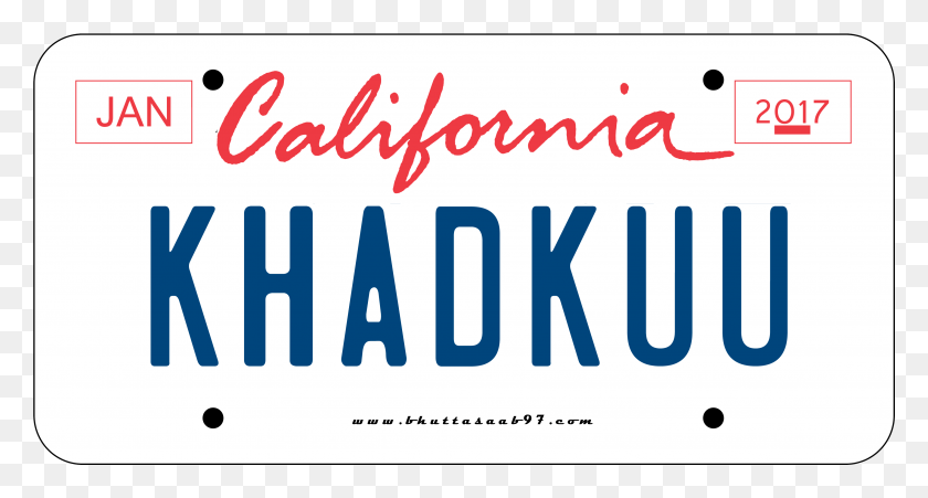 3622x1818 California Khadkuu Number Plate Ronald Reagan Presidential Library, Vehicle, Transportation, License Plate HD PNG Download