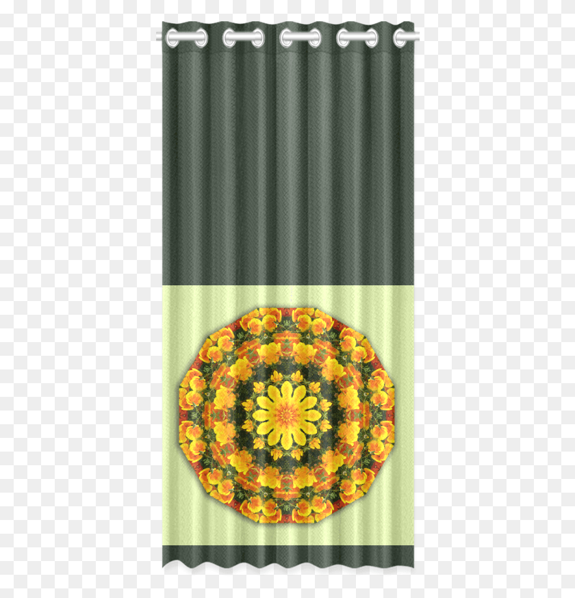 386x814 Californian Poppies Nature Flower Mandala Window Valance, Graphics, Floral Design HD PNG Download