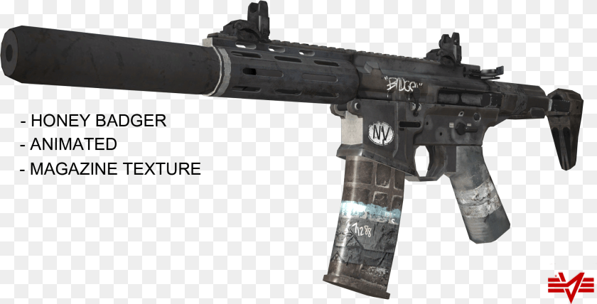 Call Of Duty Gun, Firearm, Machine Gun, Rifle, Weapon Sticker PNG