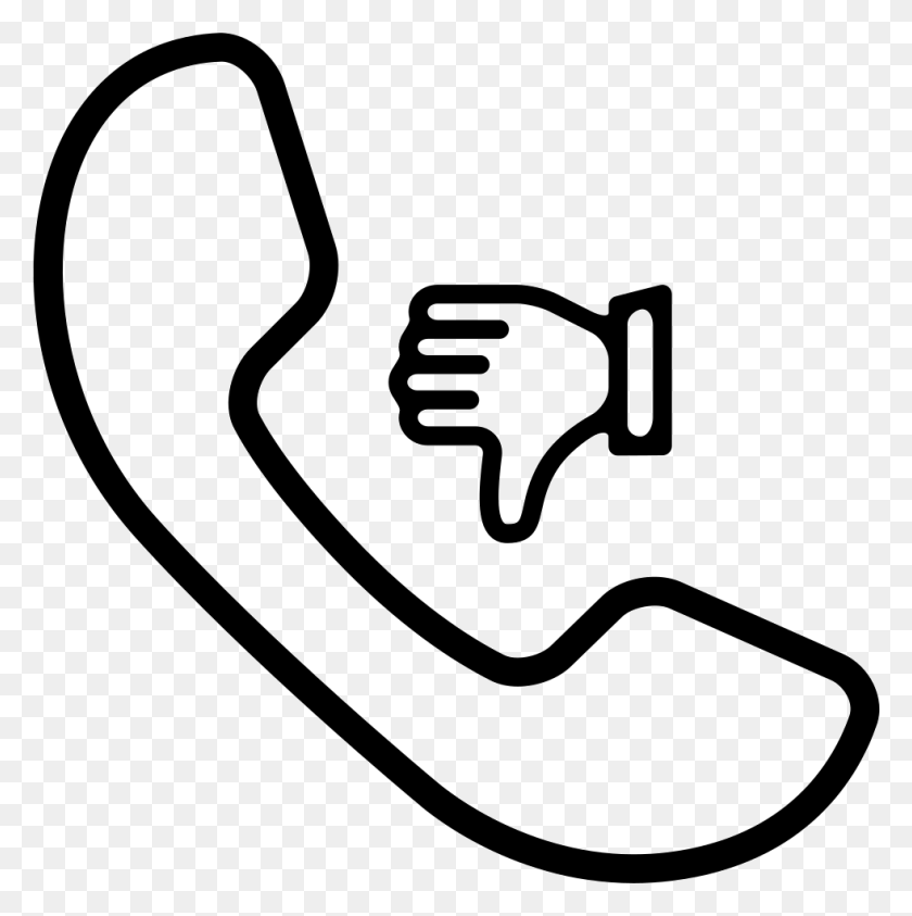 981x986 Call Symbol With Thumb Down Sign Comments Llamada, Hand, Stencil, Recycling Symbol HD PNG Download