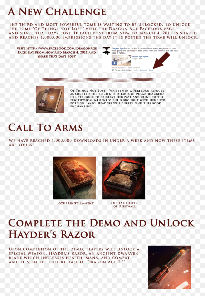 875x1295 Call To Arms Dragon Age 2 Hayder39s Razor, Advertisement, Poster, Text HD PNG Download