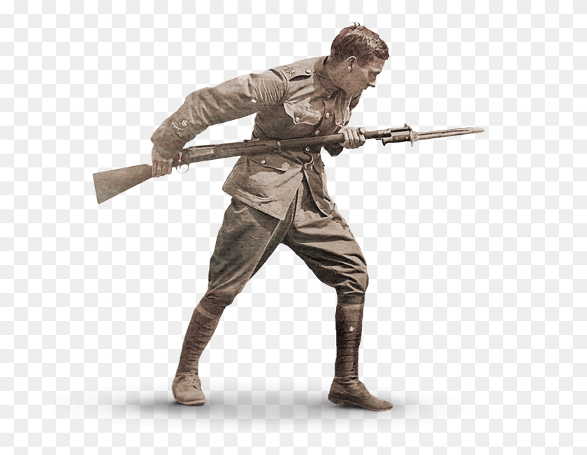 687x592 Calledup To Thefront Soldier Holding Gun, Person, Human, Duel HD PNG Download