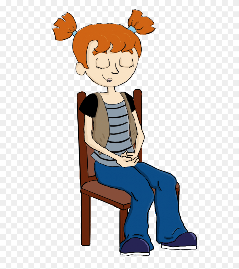 550x882 Calma Clipart Niño Está Sentado En Una Silla De Dibujos Animados, Persona, Humano, Ropa Hd Png