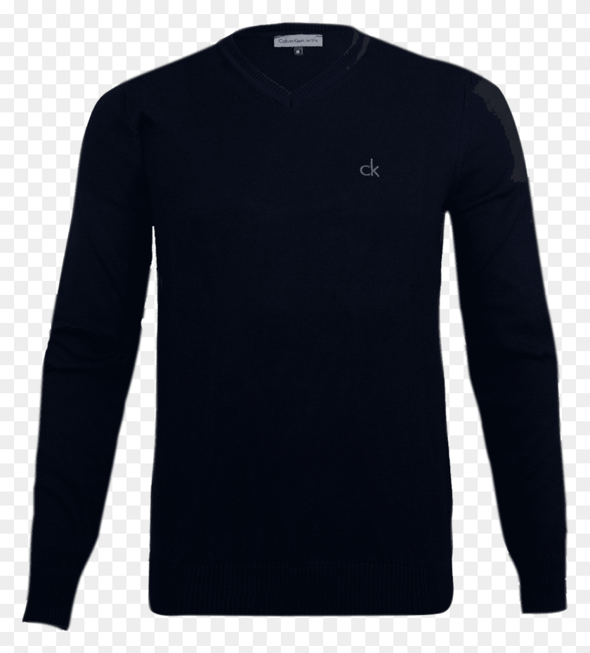 1233x1376 Calvin Klein Jumper V Neck Black Men Black Long Sleeve T Shirt, Clothing, Apparel, Long Sleeve HD PNG Download