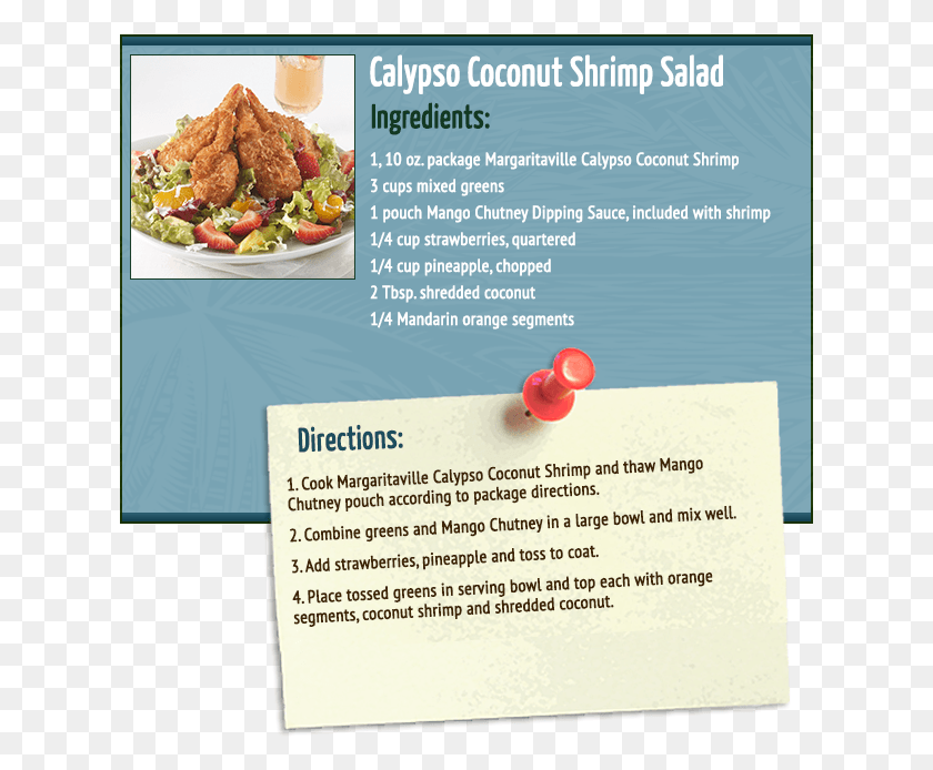 625x634 Calypso Coconut Shrimp Salad Tempura, Advertisement, Poster, Flyer HD PNG Download