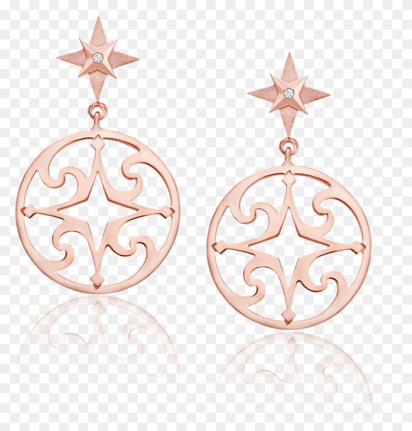 877x919 Calypso Earrings In 18kt Rose Gold Set With Diamonds Circle, Accessories, Accessory, Earring HD PNG Download