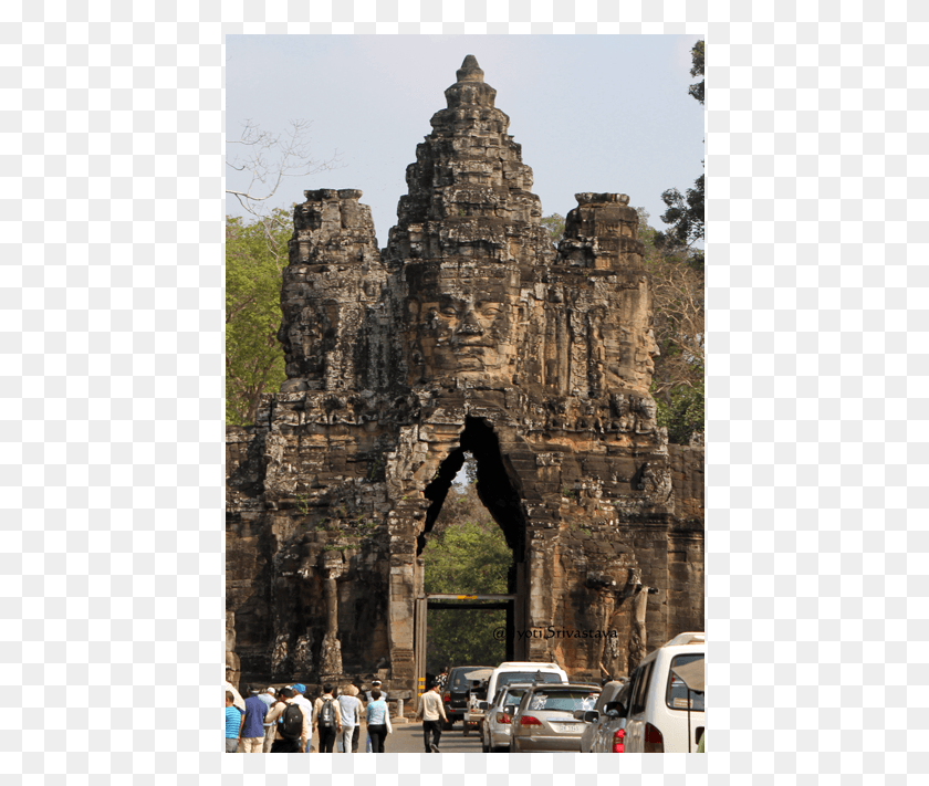 434x651 Cambodia Siem Reap Gates Of Angkor Thom Unesco Angkor Thom, Person, Human, Car HD PNG Download