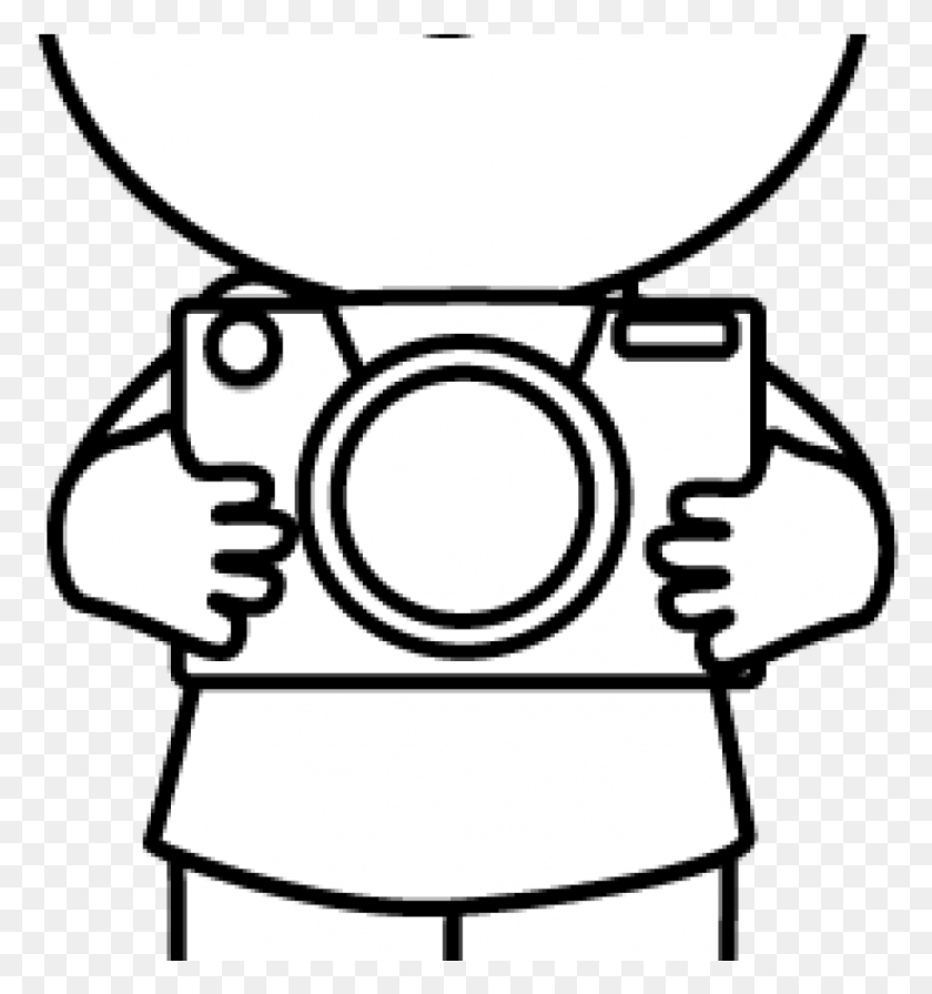 956x1025 Camera Clipart Black And White Black And White Boy Clip Art, Photography, Photographer HD PNG Download