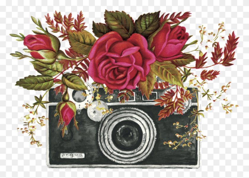 994x691 Camera Flower Designs Transp Art, Electronics, Graphics Descargar Hd Png