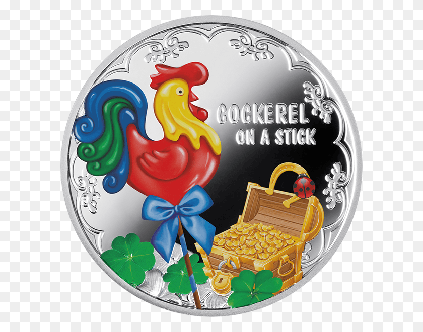 600x600 Cameroon 2017 500 Francs Year Of The Rooster Cockerel Coin, Disk, Dvd, Birthday Cake HD PNG Download