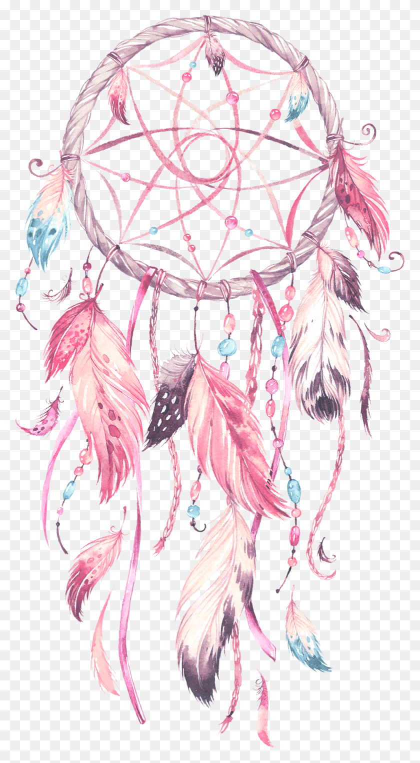 958x1800 Camille 2 Z39ailes E Pink Dream Catcher Art, Graphics HD PNG Download