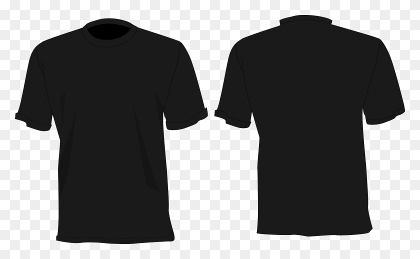 1600x940 Camisa Preta Desenho Frente E Verso Black Shirt Front And Back, Clothing, Apparel, Sleeve HD PNG Download