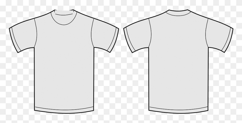 961x455 Camiseta Vector White Shirt Front Back, Clothing, Apparel, T-shirt HD PNG Download
