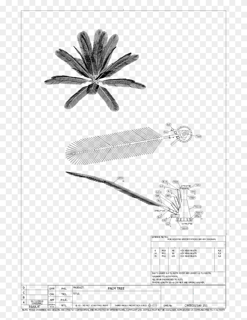 708x1027 Camouflaged Communication Tower Artificial Palm Tree Drawing, Snowflake, Insect, Invertebrate HD PNG Download