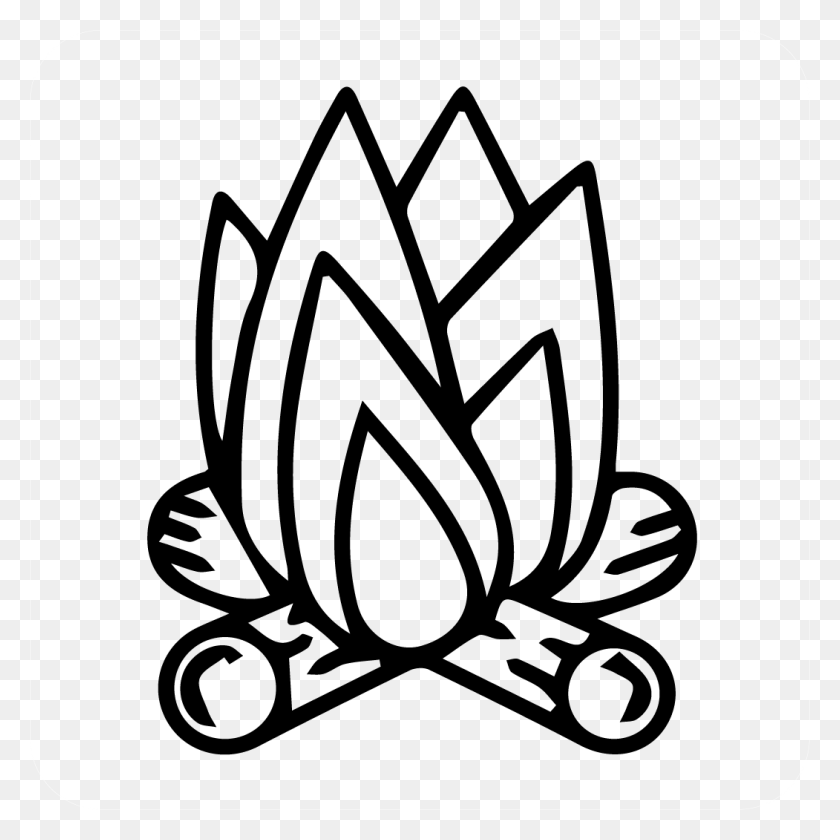1051x1051 Camp Fire Decal Outline Of A Camp Fire, Symbol, Stencil, Emblem HD PNG Download
