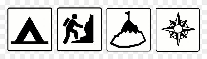 2468x579 Camp Icon Rock Climbing Clip Art, Text, Symbol, Person HD PNG Download