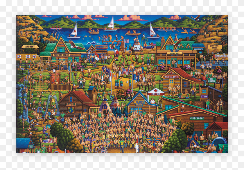 1117x755 Camp Maple Dell By Eric Dowdle Boy Scout Puzzle, Person, Human, Game HD PNG Download